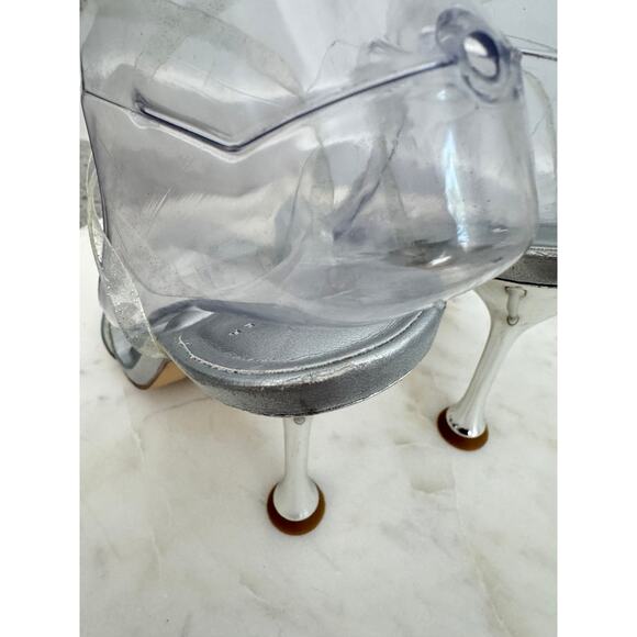 NEW Marc Fisher Calisty Strappy Heeled Sandal Silver Metallic & Clear, Size 8 - Picture 6 of 9